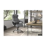 Gamingstoel, Bureautafelstoel, 'James' PU Grijs, Poten metaal en plastiek, bekleding PU