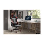 Gamingstoel, Bureautafelstoel,, 'Taylor' PU met LED Rood/zwart, Poten metaal en plastiek, bekleding PU, LED