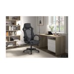 Gamingstoel, Bureautafelstoel, 'Racer' PU Zwart, Poten metaal en plastiek, bekleding PU