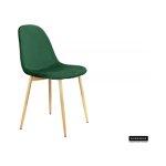 Eetkamerstoel 'Echo' Velours Donkergroen, Poten metaal, stof