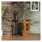 Tafelset - RusticHome - Industrieel design - 3-delig - Bruin/Zwart