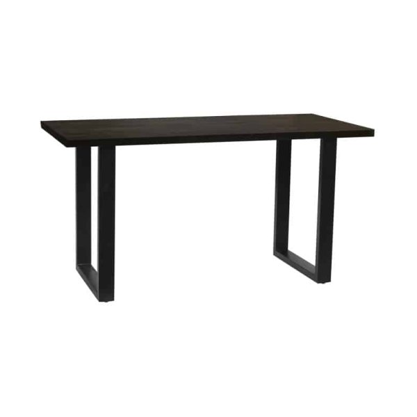Bartafel 'Nicola' 180 cm Mangolia zwart - H 93cm, Structuur metaal, blad exotisch hout mangolia, - Top 45 mm