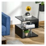 Bijzettafel - Sofatic S-vorm - Stijlvol design - Zwart