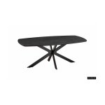 Eettafel 'Aziz' 200 cm Deens Ovaal Decor Donkerbruin, Poten metaal
