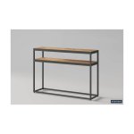 Console 'Madeira' Mangolia, Structuur metaal, blad exotisch hout mangolia