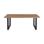 Eettafel 'Alexander' 200 cm Decor Oude Eik, Poten metaal 8x4 cm, blad , decor, ABS boord, - Top 36 mm