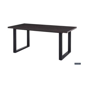 Eettafel 'Alexander' 180 cm Decor Donkerbruin, Poten metaal 8x4 cm, blad , decor, ABS boord, - Top 36 mm