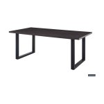 Eettafel 'Alexander' 200 cm Decor Donkerbruin, Poten metaal 8x4 cm, blad , decor, ABS boord, - Top 36 mm