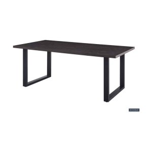 Eettafel 'Alexander' 200 cm Decor Donkerbruin, Poten metaal 8x4 cm, blad , decor, ABS boord, - Top 36 mm
