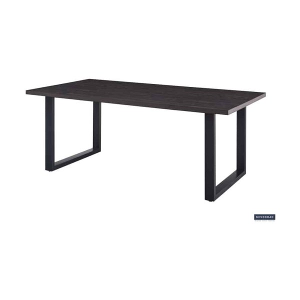 Eettafel 'Alexander' 200 cm Decor Donkerbruin, Poten metaal 8x4 cm, blad , decor, ABS boord, - Top 36 mm