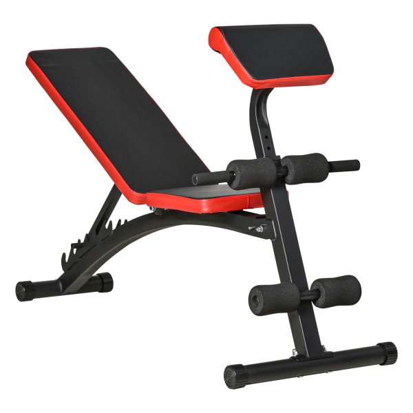 Halterbank - Multifunctioneel - Belastbaar tot 120 kg - Rood/Zwart