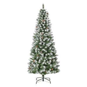 Kunstkerstboom - WinterWonder - Met kunstsneeuw – Inklapbare standaard - Groen&wit