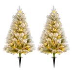 Kerstboom – GlowUp - Met LED-verlichting – 2-delig - groen