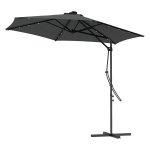 Zonnescherm - Luxbright - LED-verlichting - UV-bescherming - donkergrijs