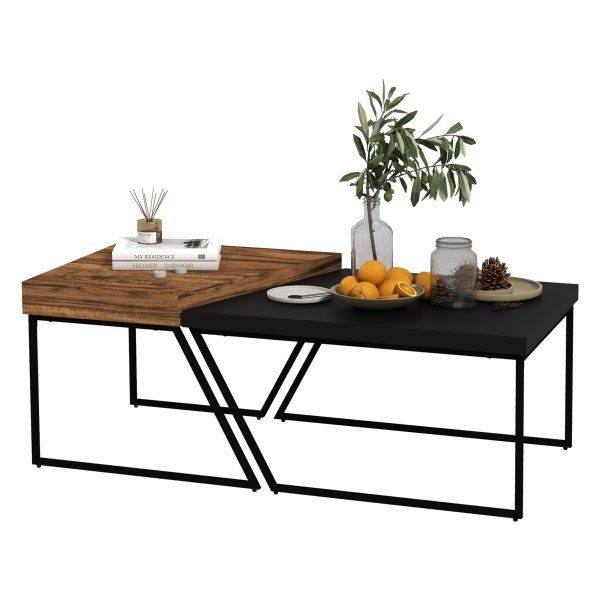 Salontafel – Industrieel - Rustiek design – Zwart