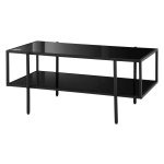 Salontafel - ModernLivin - Opbergruimte - Gehard glas - Zwart