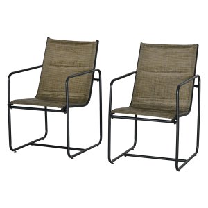 Tuinmeubel - Tuinset - Staal en polyester - Zwart