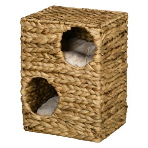 Kattentoren - LuxeKrab - 2 grotten - Kattenbed - Lichtbruin
