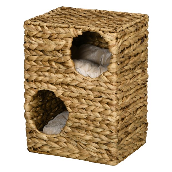 Kattentoren - LuxeKrab - 2 grotten - Kattenbed - Lichtbruin