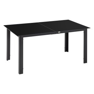 Tuintafel - Luxor - Aluminium - Glas - Zwart