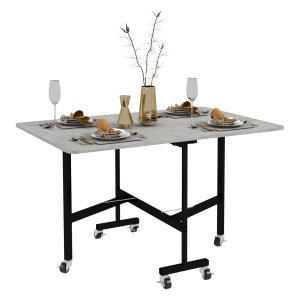 Eettafel - DesignMeubel - Opvouwbaar – Uitschuifbaar - Grijs/Zwart