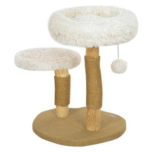 Kattentoren - HappyCat - Speelbal en bedden - Krabplank - Wit