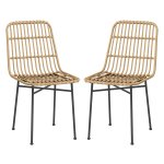 Eetkamerstoelen - Stijlvolle Woonkamerstoelen - Rieten Look - Geel