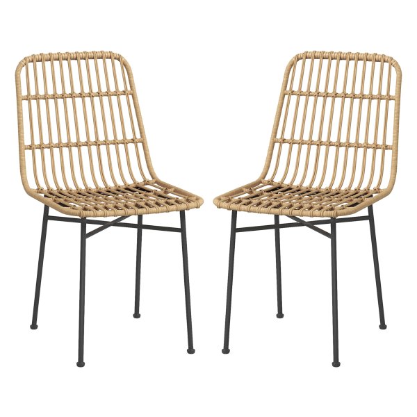 Eetkamerstoelen - Stijlvolle Woonkamerstoelen - Rieten Look - Geel