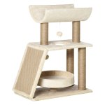 Krabtoren - HappyCat - speelbal en klimtoren - lichtbruin