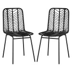 Eetkamerstoelen - ModerneStoelen - Rattan-look - Zwart