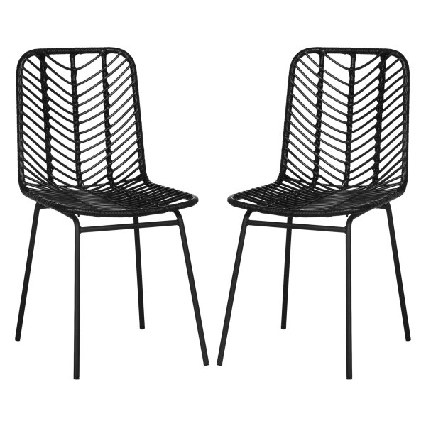 Eetkamerstoelen - ModerneStoelen - Rattan-look - Zwart