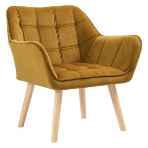 Relaxfauteuil - Scandinavisch Design - Fluweel - Geel