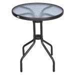 Terrastafel - Stijlvol Design - Veiligheidsglas - Zwart