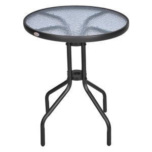 Terrastafel - Stijlvol Design - Veiligheidsglas - Zwart