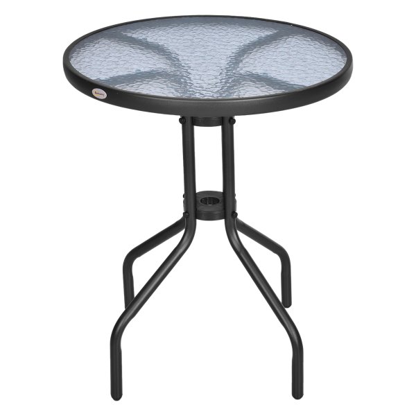 Terrastafel - Stijlvol Design - Veiligheidsglas - Zwart