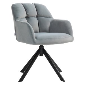 Draaistoel - LuxHome - Fluweelzachte bekleding - Metalen poten - Grijs