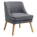 Fauteuil - RelaxMasters - Gestoffeerde armleuning - Houten poten - Donkergrijs