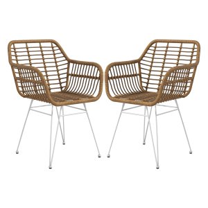Eetkamerstoelen - Comfortabel - Rotan - Beige