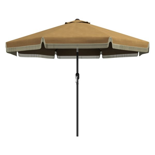 Parasol – TrendyHome - Verstelbaar strandsscherm – Franjes - Khaki