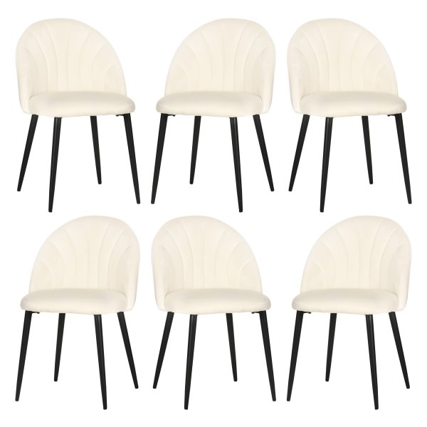 Eetkamerstoelen - Nordiq - fluwelen bekleding - rugleuning - grijs