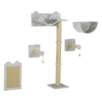 Klimset - Kattenpret - 5-delige set - Krabpalen - Lichtgrijs