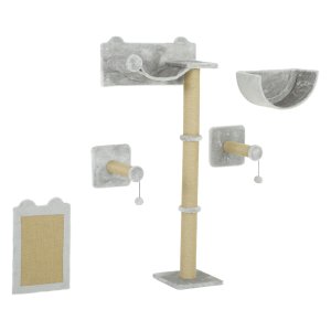 Klimset - Kattenpret - 5-delige set - Krabpalen - Lichtgrijs
