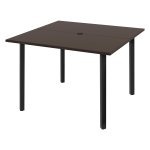 Balkontafel - LuxeDesign - Met parasolgat - Stalen frame - Bruin