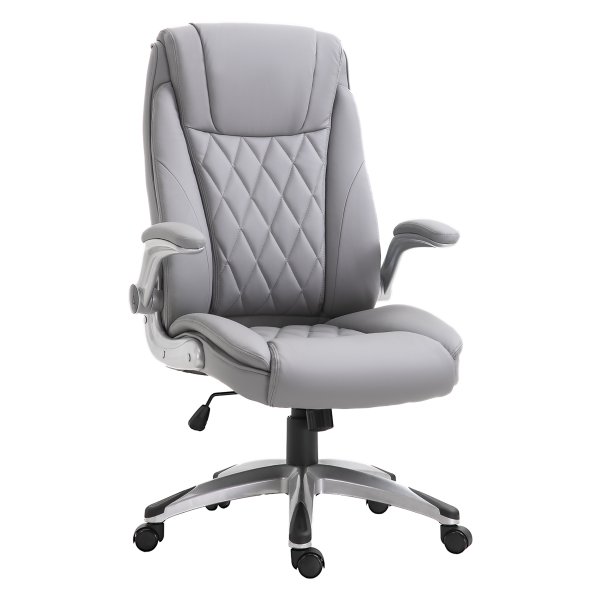 Bureaustoel - Ergonomia - Verstelbare armleuningen - Kantelfunctie - Grijs