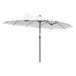 Parasol - LuxeLife - Dubbele uitklapbaar - LED verlichting - Zwart