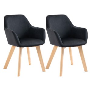 Keukenstoelen - ComfortPlus - Ergonomisch design - Verlengde armleuningen - Zwart