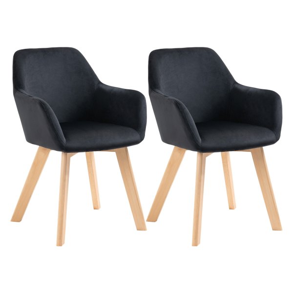 Keukenstoelen - ComfortPlus - Ergonomisch design - Verlengde armleuningen - Zwart