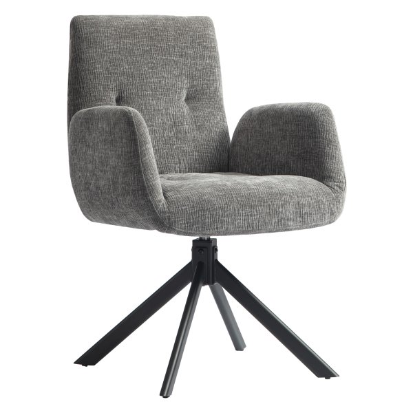 Fauteuil - Moderne draaibare - Armleuning - Donkergrijs