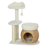 Krabpaal - Luxe Kattenboom - Kattenkrabpaal met speelballen - Beige