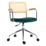 Bureaustoel - Boho - verstelbaar met armleuningen - wiebel- en draaifunctie - groen